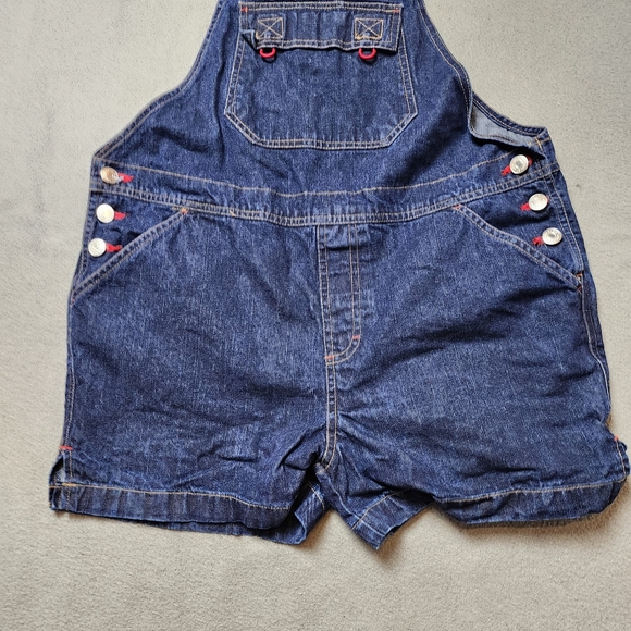 Vintage Classic Women's Denim Short Overalls - Dark Blue Sz Med - Picture 3 of 12
